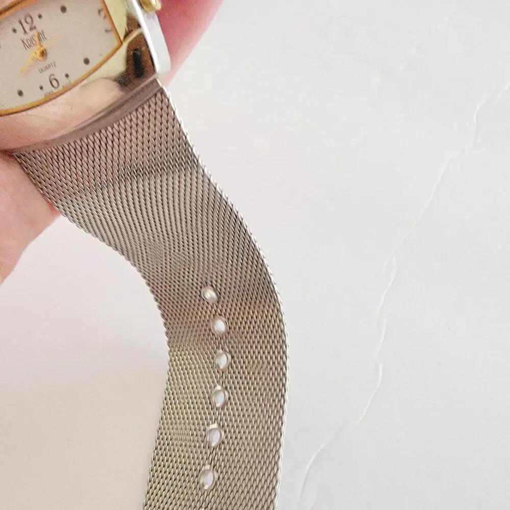 Kristine Womens Watch White Dial Silver Case Mesh Bracelet Quartz 01957